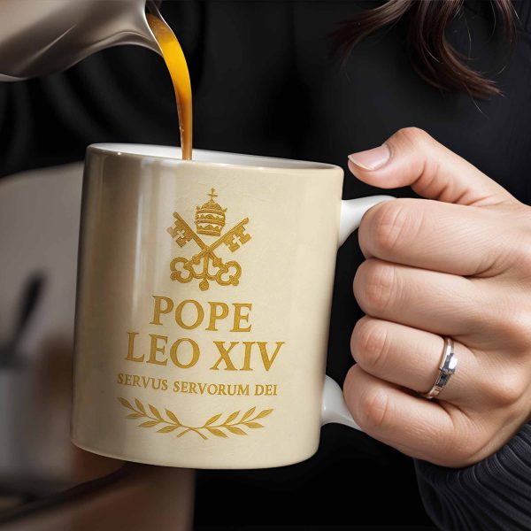 Pope Leo XIV Servus Servorum Dei, Religious Symbols - Personalized Custom Coffee Mug - FTH089_MG