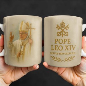 Pope Leo XIV Servus Servorum Dei, Religious Symbols - Personalized Custom Coffee Mug - FTH089_MG