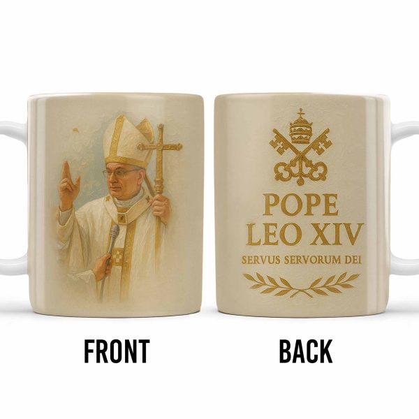 Pope Leo XIV Servus Servorum Dei, Religious Symbols - Personalized Custom Coffee Mug - FTH089_MG