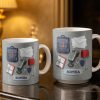 Postal Worker Essentials, Mail Bag And Scanner - Personalized Custom Coffee Mug - JBS125_MG