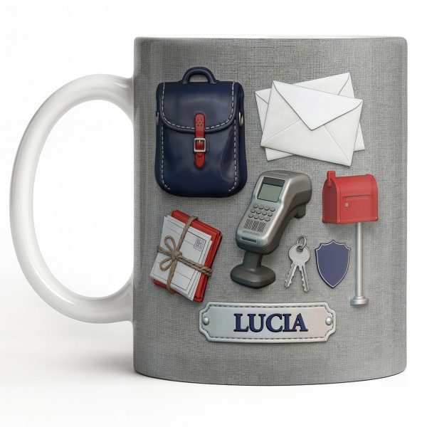 Postal Worker Essentials, Mail Bag And Scanner - Personalized Custom Coffee Mug - JBS125_MG