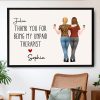 Poster, Hugging Friends Illustration, Customizable Wall Art for Best Friend or Coworker, a unique thank-you gift