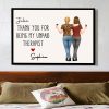 Poster, Hugging Friends Illustration, Customizable Wall Art for Best Friend or Coworker, a unique thank-you gift