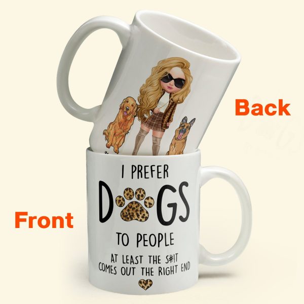 Prefer Dogs To People - Personalized Mug - Birthday Gift For Dog Mom Dog Lover