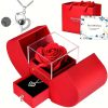Preserved Rose Box with Necklace Gift Set