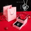Preserved Rose Gift Box with Heart Necklace for Special Occasions