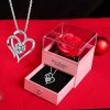 Preserved Rose Gift Box with Heart Necklace for Special Occasions