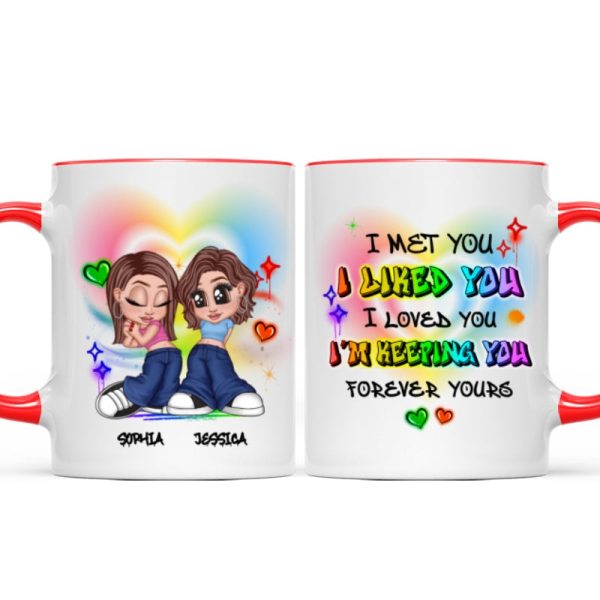 Pride Month LGBT Y2K Couple I Met You Personalized Mug, Gift For Couple