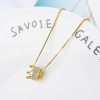 Princess Crown Cz Pendant Necklace: Unique Fine Jewelry For Women