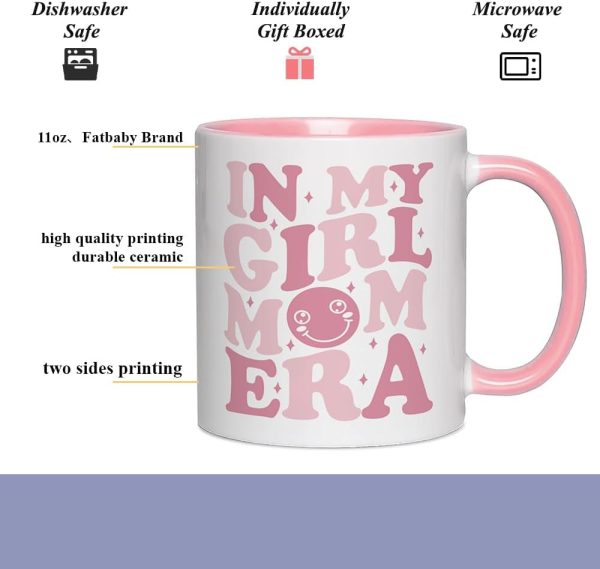 Promoted To Mommy Coffee Mug Funny Gift for Mom of Girls, Pregnancy New Mom Gift, Birthday Mother's Day Baby Shower Gift