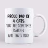 Proud Dad Of Naughty Cats Personalized Mug