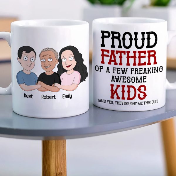 Proud Father And Dumb Kid- Personalized Coffee Mug- Gift For Dad- Dad Cartoon Mug-DR-WHM-06dnqn180423