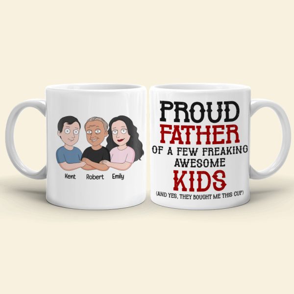 Proud Father And Dumb Kid- Personalized Coffee Mug- Gift For Dad- Dad Cartoon Mug-DR-WHM-06dnqn180423