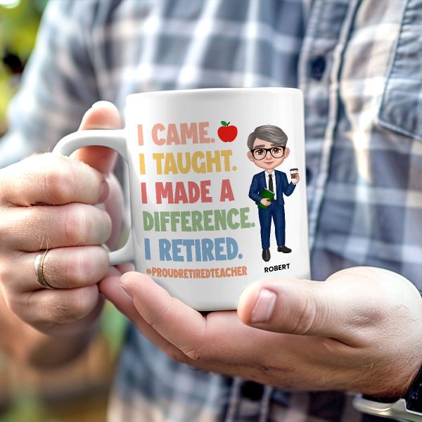 Proud Retired Teacher Personalized Mug, Retirement gift