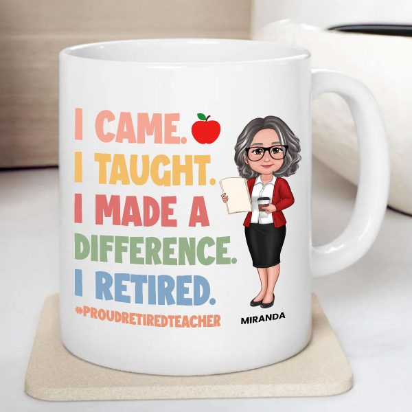 Proud Retired Teacher Personalized Mug, Retirement gift