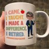 Proud Retired Teacher Personalized Mug, Retirement gift