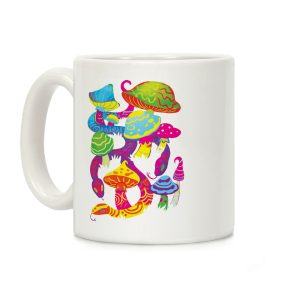 Psychadellic Snake Among Mushrooms Coffee Mug