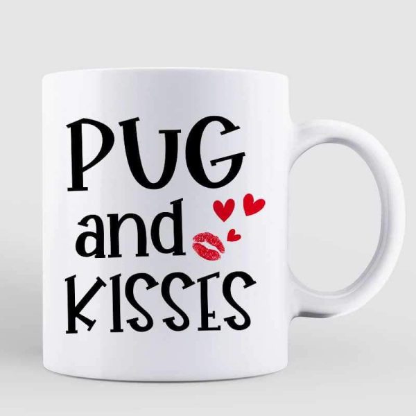 Pugs & Kisses Pug Dog Personalized Coffee Mug