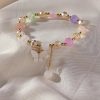 Purple Butterfly Beaded Stretch Bracelet