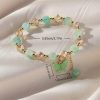 Purple Butterfly Beaded Stretch Bracelet
