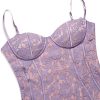Purple Lace Cupped Strap Mini Dress