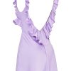 Purple Satin Frill Mini Dress