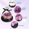 Purple Soap Rose In Glass Dome With Led Light
