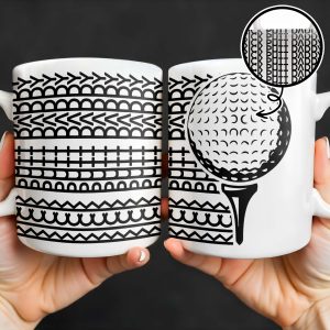 Putt Parry Birdie Golf Ball And Tee Design - Personalized Custom Coffee Mug - DAD221_MG