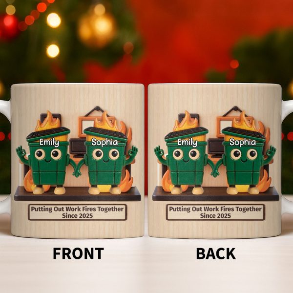 Putting Out Work Fires Together, Cartoon Fire Extinguishers - Personalized Custom Coffee Mug - COL119_MG