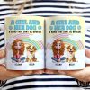 Rainbow A Girl And Her Dogs - 3D Inflated Effect Printed Mug, Personalized White Edge-to-Edge Mug