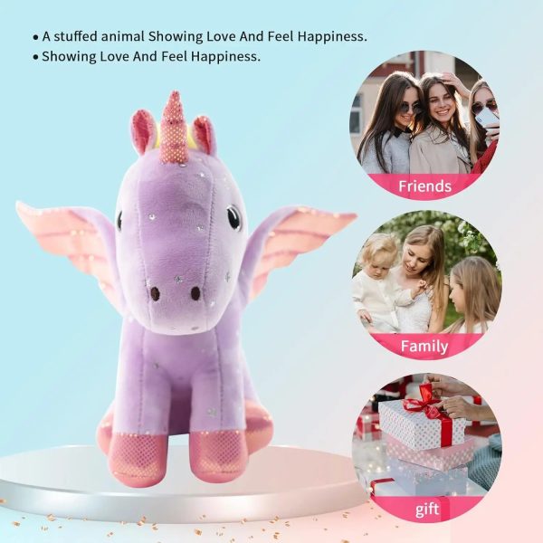 Rainbow Pink Unicorn Plush Soft Stuffed Animal Toy