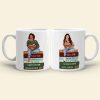 Reading Girl Sitting On Bookstack, Personalized White Mug
