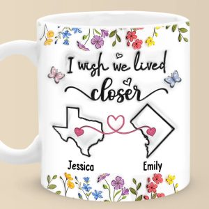 Real Friendship Transcends Time And Space - Bestie Personalized Custom 3D Inflated Effect Printed Mug - New Arrival, Gift For Best Friends, BFF, Sisters AMZ