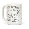 Real Unicorns Have Curves Black and White Coffee Mug