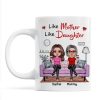 Realistic Mother Daughters Sitting On Sofa Personalized Mug