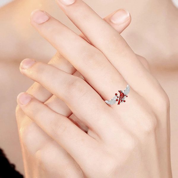 Red Bird with Red Fruit Ring