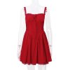 Red Corset Strap Frill Mini Dress