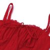 Red Corset Strap Frill Mini Dress