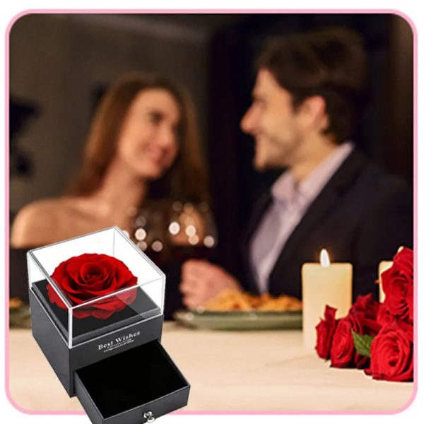 Red Eternal Rose Gift Box for Jewelry and Special Occasions