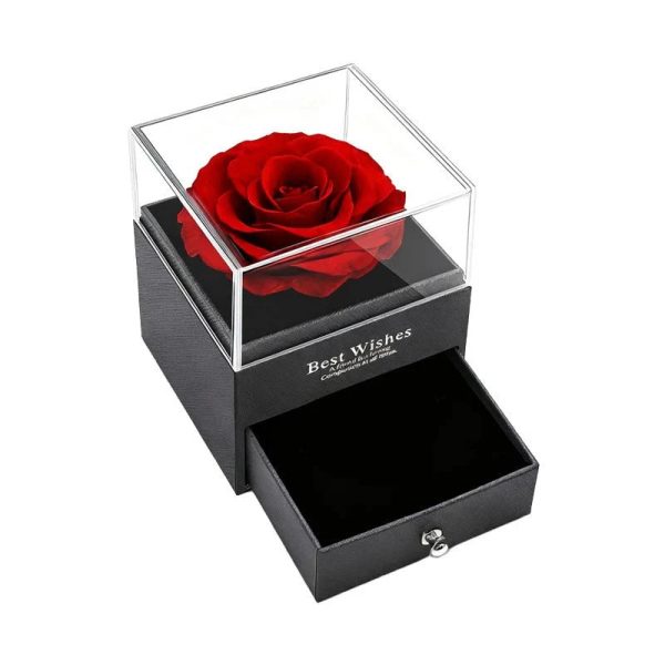 Red Eternal Rose Gift Box for Jewelry and Special Occasions