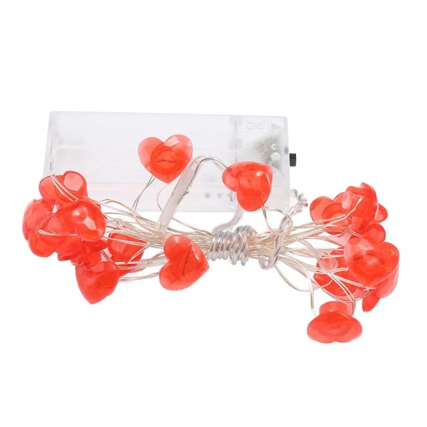 Red Heart LED String Lights for Valentine’s Day Decor