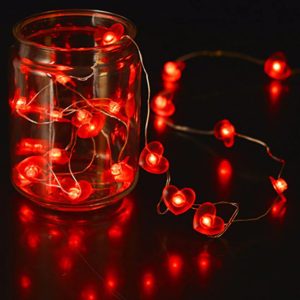 Red Heart LED String Lights for Valentine’s Day Decor