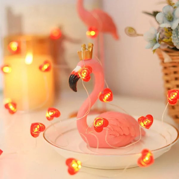 Red Heart LED String Lights for Valentine’s Day Decor