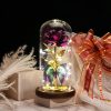 Red LED Rose in Glass Dome – Romantic Gift for Her