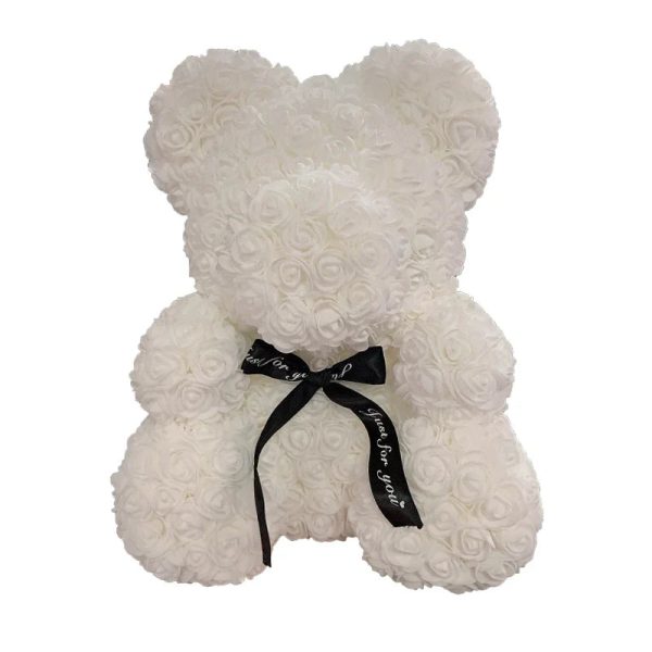 Red Rose Teddy Bear 40cm Artificial Rose Flower Gift