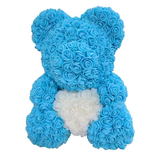 Red Rose Teddy Bear 40cm Artificial Rose Flower Gift