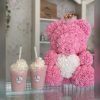 Red Rose Teddy Bear 40cm Artificial Rose Flower Gift