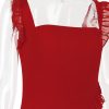 Red Ruffle Split Maxi Dress