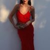 Red Ruffles Maxi Dress
