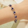 Red Zircon Heart Chain Bracelet